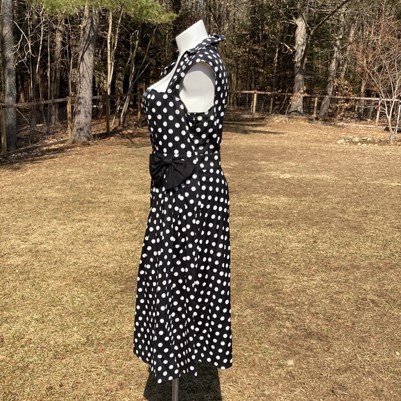 ChicStar bow waist polka dot pinup dress Rachel Storms model size 22 - Picture 3 of 6